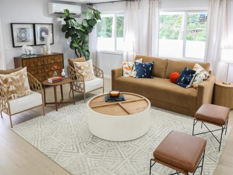 Tropical Living Room Designed by Tristyn Kalama from HGTV’s Renovation Aloha