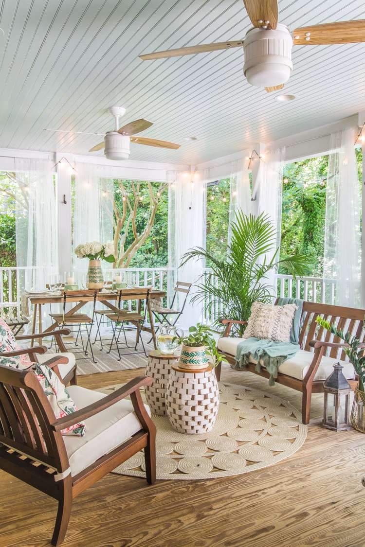 Boho Screened Porch Featured in Real Simple Magazine