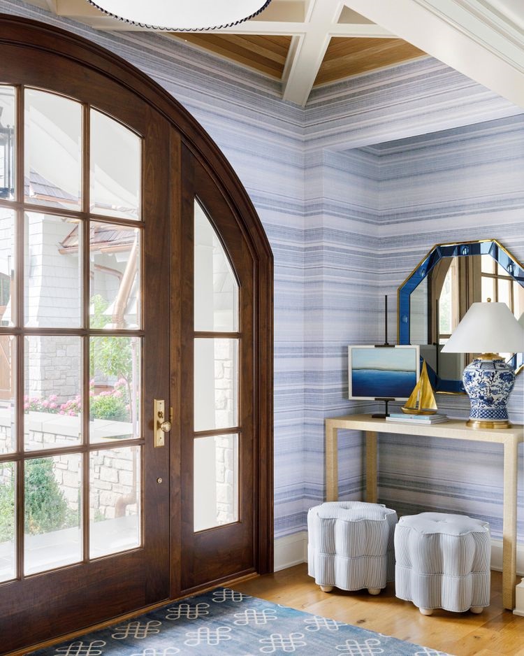 Lakeside Foyer by Melinda Cahill and Suzanne Glavin Featured in Midwest Living Magazine