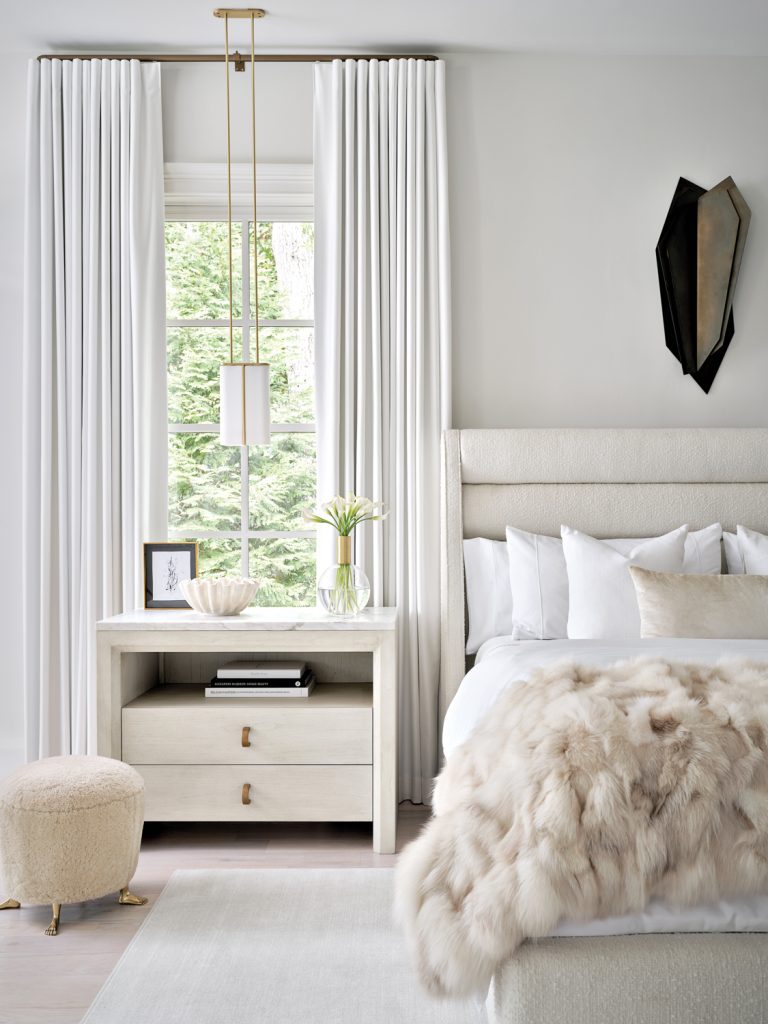 Monochromatic Bedroom by Designer Shawn Amtower Featured in Luxe Home