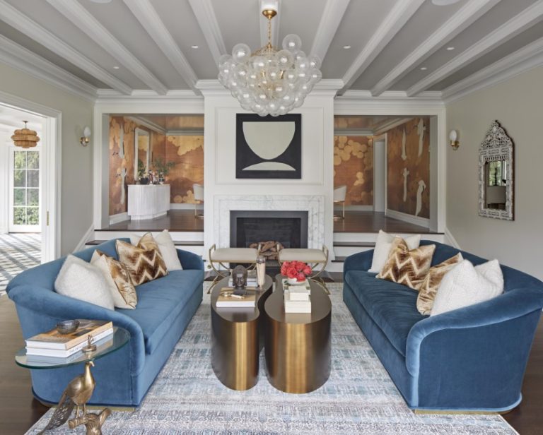 Waterfront Living Room by Amy Andrews Featured in Ocean Home Magazine