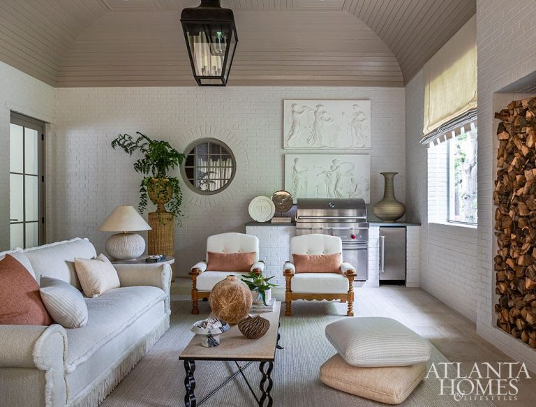 Covered Porch by Melanie Turner Interiors Featured in Atlanta Homes & Lifestyles