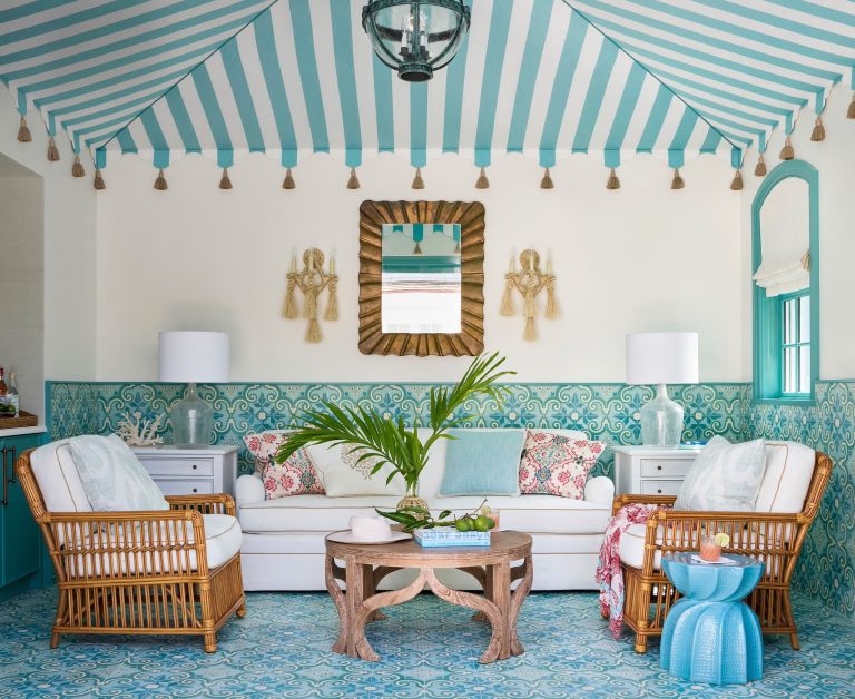 Pool Cabana by Ashley Sharpe Featured in House Beautiful