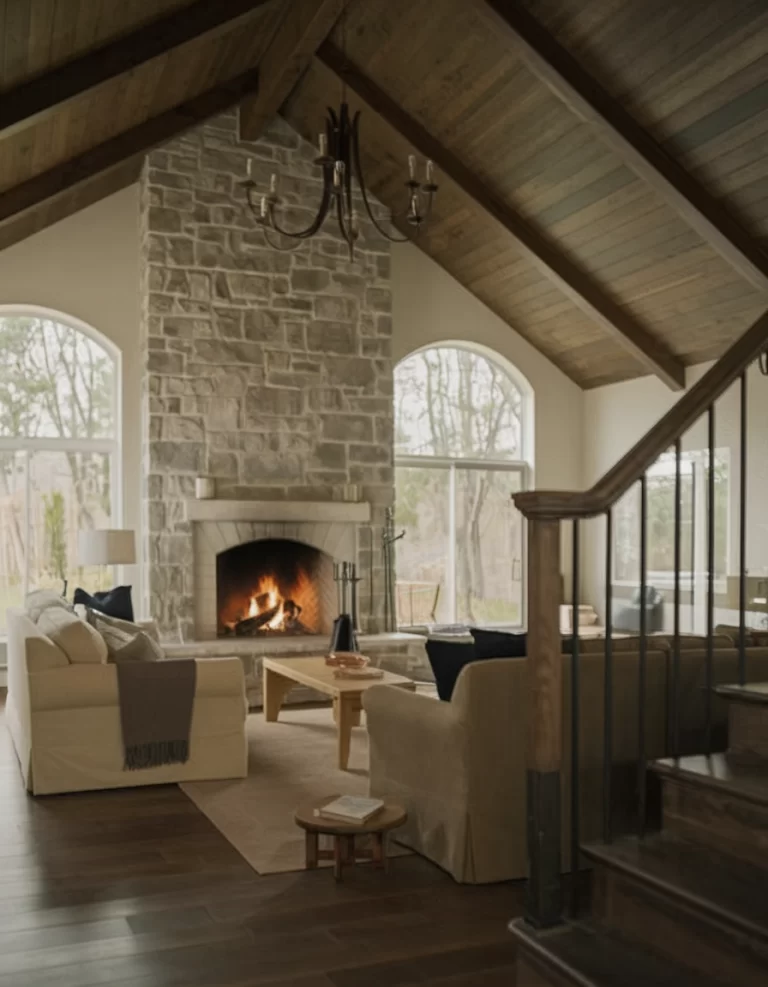Cathedral Ceilings in Living Rooms: The Power of Texture in High-Ceiling Spaces