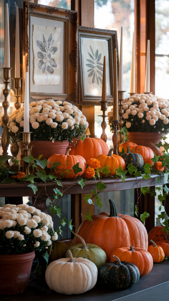 pumpkin conservatory fall entryway decor