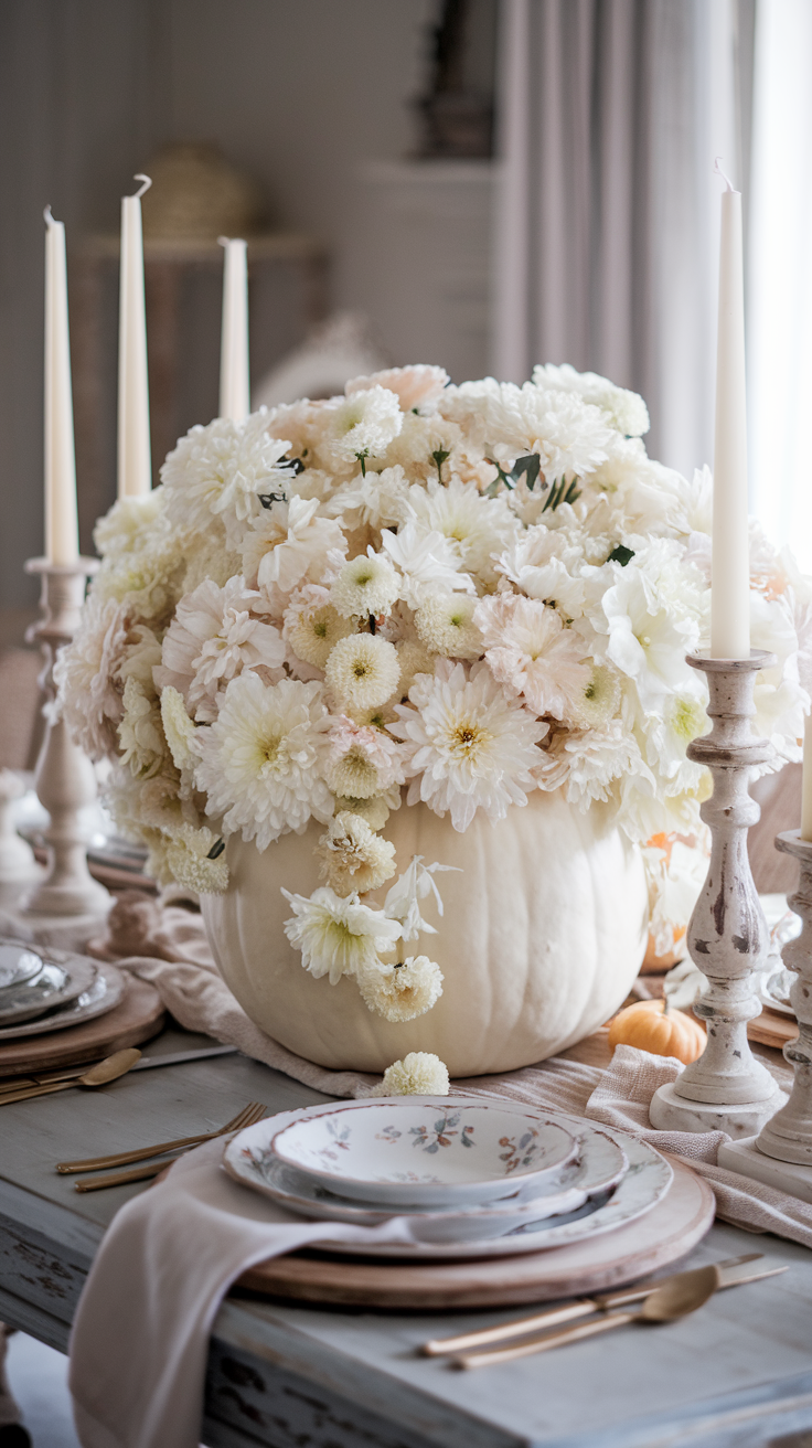 White Pumpkin Centerpieces